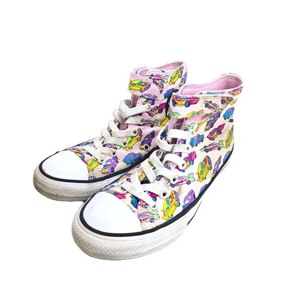 Converse Pink Muscle Retro Cars Need For Speed High Cut Sneakers - Picture 1 of 8